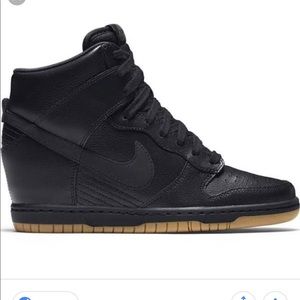 Nike Black Leather Wedge Sneaker